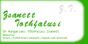zsanett tothfalusi business card