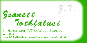 zsanett tothfalusi business card